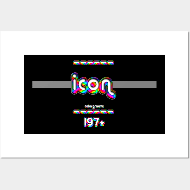 Icon 1970 ColorGroove Retro-Rainbow-Tube nostalgia (wf) Wall Art by Blackout Design